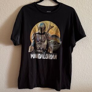 Star Wars Mandalorian Black Tee Shirt Top Size Large